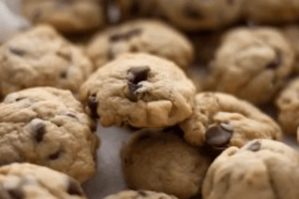 Controlling the cookie flow: a tray of chocolate chip cookies